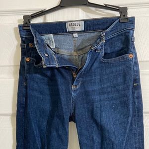 Agolde dark wash high waisted skinny jeans